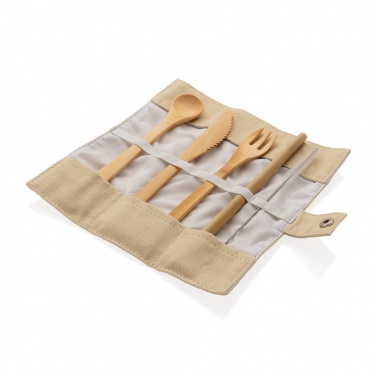 Logotrade advertising product image of: Reusable bamboo travel cutlery set