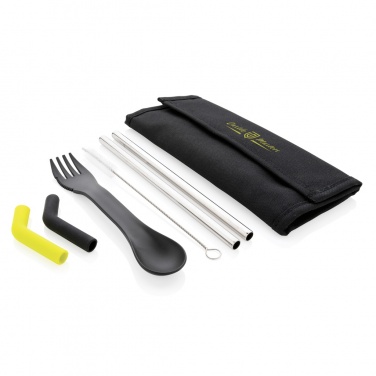 Logotrade business gift image of: Tierra 2pcs straw and cutlery set in pouch