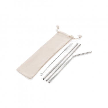 Logotrade promotional giveaway image of: Reusable stainless steel 3 pcs straw set