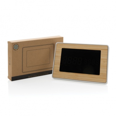 Logo trade promotional items picture of: Utah RCS recycled plastic and bamboo LED clock