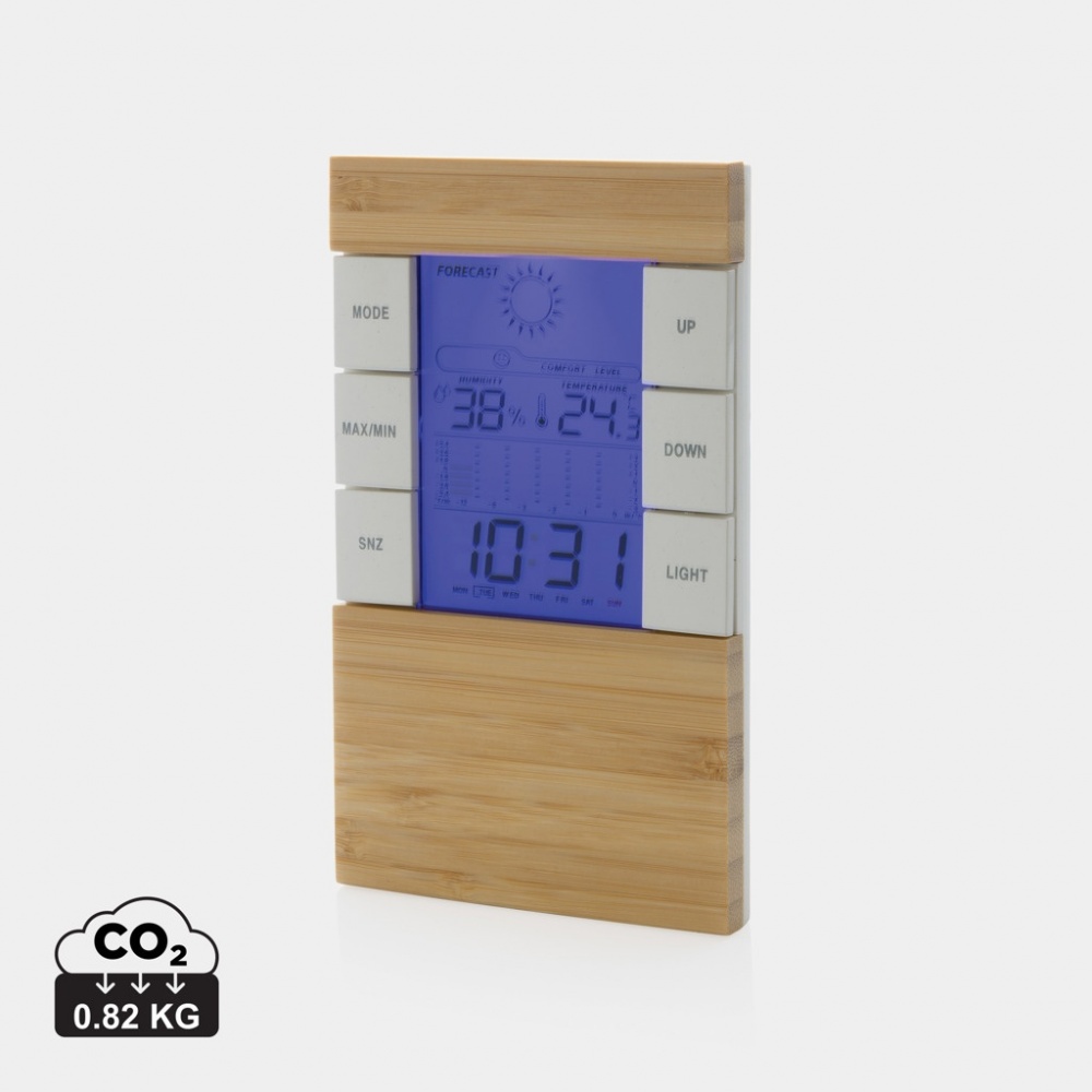 Logo trade promotional product photo of: Utah RCS rplastic and bamboo weather station