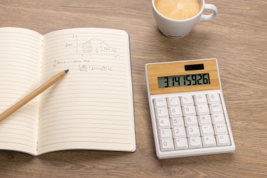Logo trade advertising products image of: Utah RCS recycled plastic and  bamboo calculator