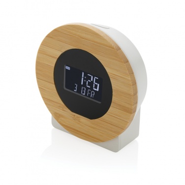 Logotrade advertising products photo of: Utah RCS rplastic and bamboo LCD desk clock