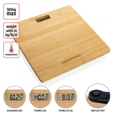 Logo trade promotional giveaways image of: Grundig Bamboo Digital Body Scale