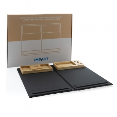 Logo trade promotional item photo of: Impact AWARE RPET Foldable desk organizer with laptop stand