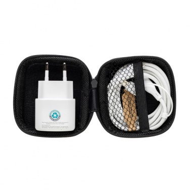 Logo trade promotional giveaways image of: Boost RCS reycled PET 20W type C 2 pcs charging set