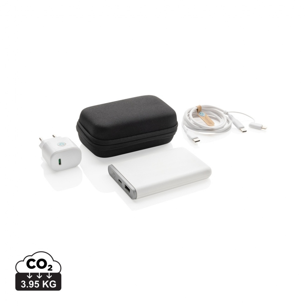 Logotrade promotional merchandise picture of: Surge RCS recyled PET 20W type C 3 pcs charging set