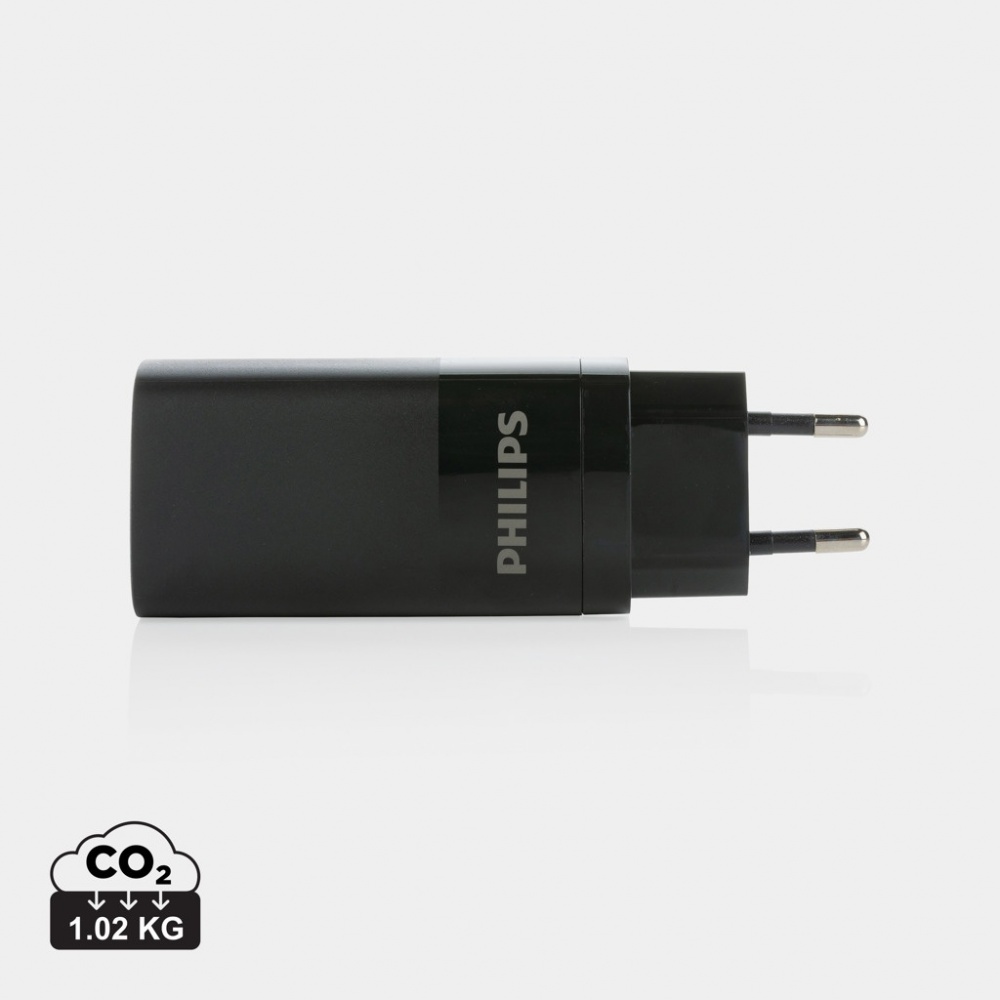 Logotrade promotional merchandise picture of: Philips 65W ultra fast PD 3-port USB wall charger