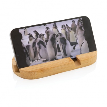 Logo trade advertising product photo of: Bamboo tablet and phone holder