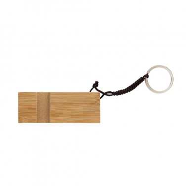 Logo trade promotional items image of: Standkey bamboo keychain phone stand