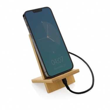 Logo trade promotional products image of: Bamboo phone stand in kraft box