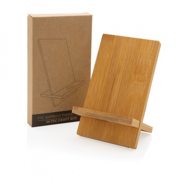 Logotrade advertising product picture of: Bamboo phone stand in kraft box