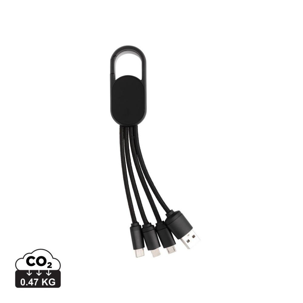Logo trade promotional giveaway photo of: 4-in-1 cable with carabiner clip