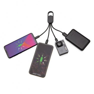 Logo trade corporate gifts image of: 4-in-1 cable with carabiner clip