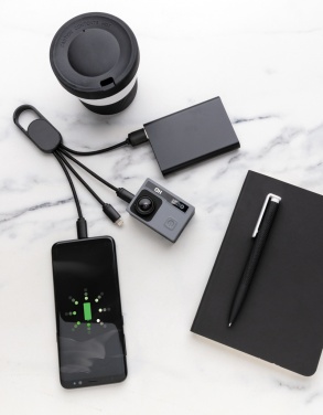 Logotrade promotional item picture of: 4-in-1 cable with carabiner clip