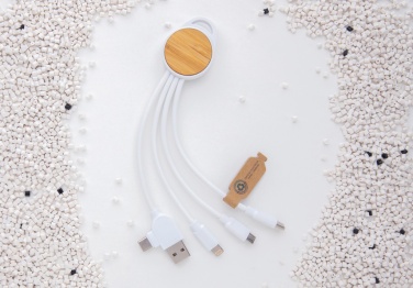 Logo trade corporate gift photo of: RCS recycled plastic Ontario 6-in-1 round cable