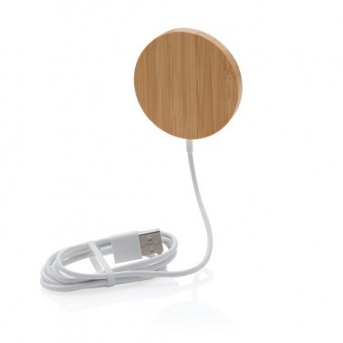 Logo trade promotional merchandise image of: 10W bamboo magnetic wireless charger