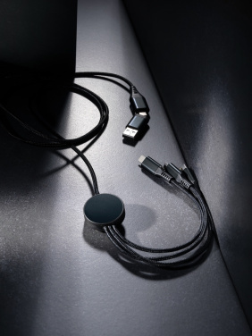 Logo trade corporate gift photo of: Terra RCS recycled aluminium 120cm 6-in-1 cable