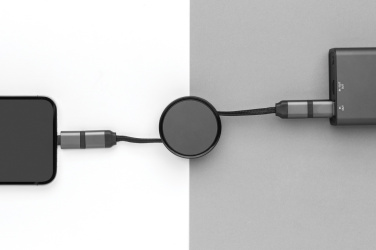 Logo trade promotional merchandise image of: Terra RCS recycled aluminium retractable 6 in 1 cable