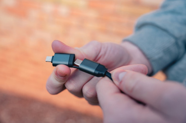 Logo trade promotional merchandise image of: Terra RCS recycled aluminium retractable 6 in 1 cable