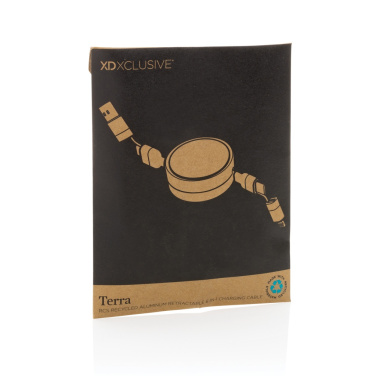 Logotrade promotional giveaway image of: Terra RCS recycled aluminium retractable 6 in 1 cable
