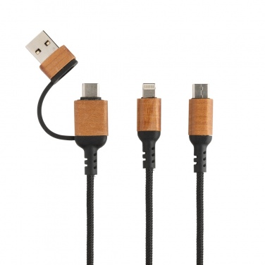 Logotrade promotional item image of: Ohio RCS certified recycled plastic 6-in-1 cable