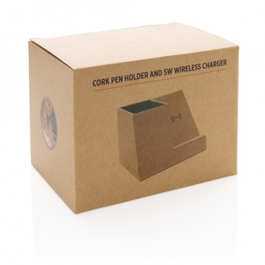 Logotrade advertising product image of: Cork pen holder and 5W wireless charger