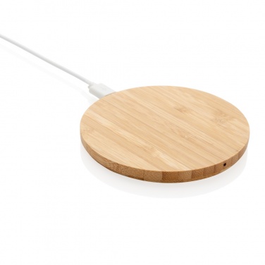 Logotrade promotional merchandise photo of: Bamboo 5W round wireless charger