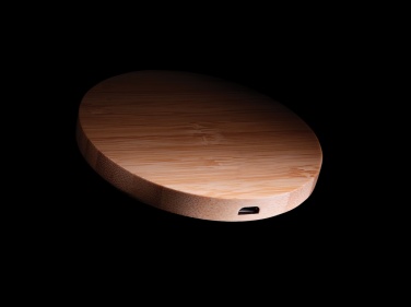 Logotrade promotional item image of: Bamboo 5W round wireless charger
