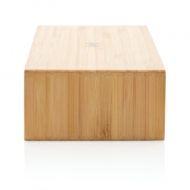 Logo trade promotional merchandise picture of: Bamboo alarm clock with 5W wireless charger