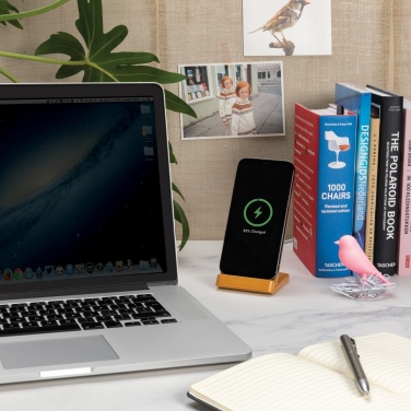 Logotrade promotional merchandise picture of: Bamboo 5W wireless charging stand