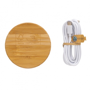 Logotrade business gifts photo of: Bamboo 15W wireless charger