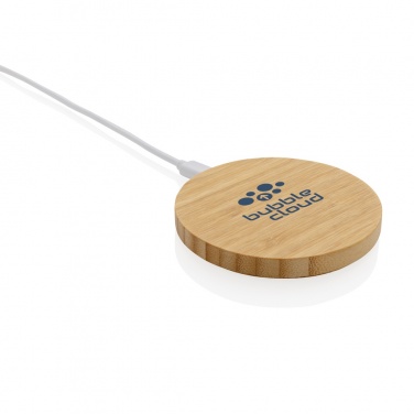Logotrade promotional merchandise photo of: Bamboo 15W wireless charger
