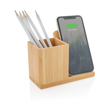 Logotrade advertising product picture of: Calgary bamboo 10W wireless charger