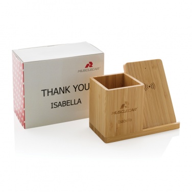 Logo trade promotional product photo of: Calgary bamboo 10W wireless charger