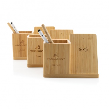 Logotrade business gift image of: Calgary bamboo 10W wireless charger