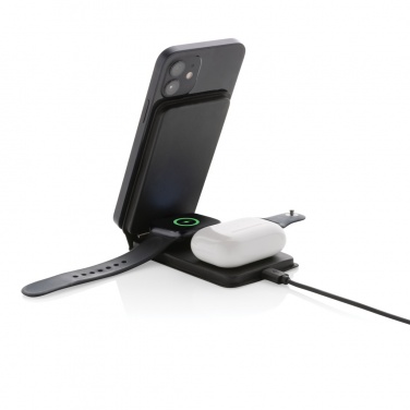 Logo trade promotional giveaways picture of: Swiss Peak RCS rPU 15W  3-in-1 magnetic wireless charger