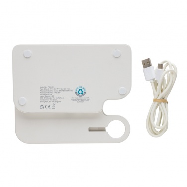 Logo trade promotional products picture of: Joltz RCS recycled plastic dual 15W charger with iWatch slot