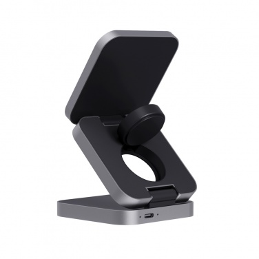 Logotrade advertising product image of: Terra RCS recycled aluminum foldable 3 in 1 15W charger