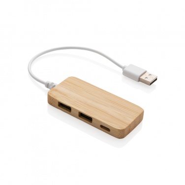 Logo trade promotional giveaway photo of: Bamboo hub with Type-C