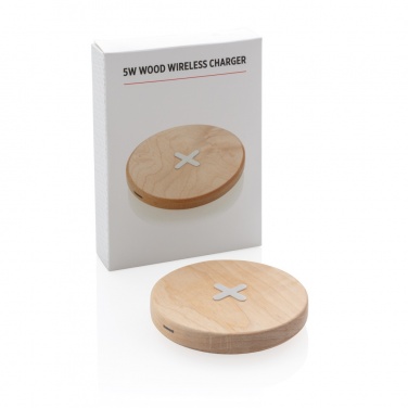 Logo trade promotional giveaway photo of: 5W wood wireless charger