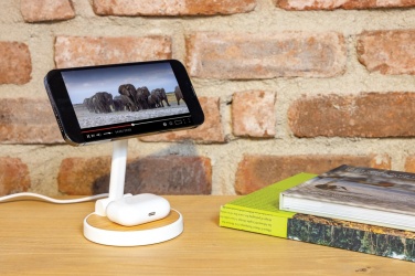 Logo trade business gift photo of: Ontario RCS rplastic 15W magnetic charging 2 in 1 stand