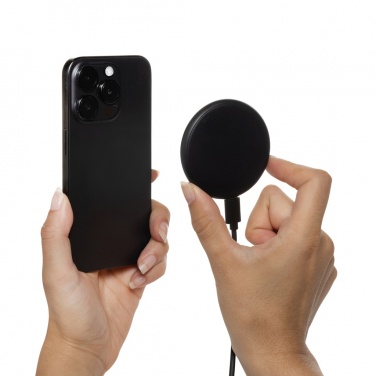 Logo trade advertising products image of: Magnapad 15W RCS rplastic magnetic 3 in 1 charging pad