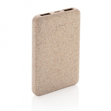 Logo trade corporate gifts picture of: Wheat Straw 5.000 mAh Pocket Powerbank