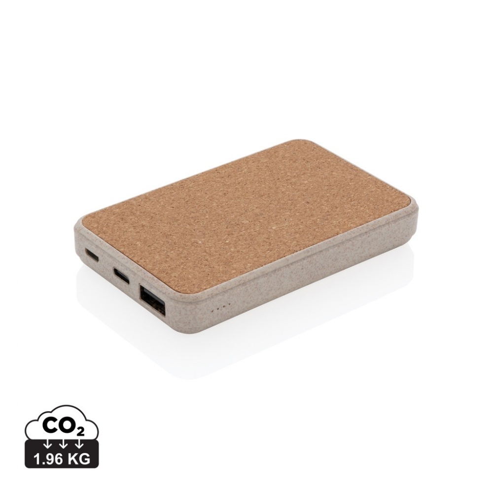 Logotrade advertising product picture of: Cork and Wheat 5.000 mAh pocket powerbank