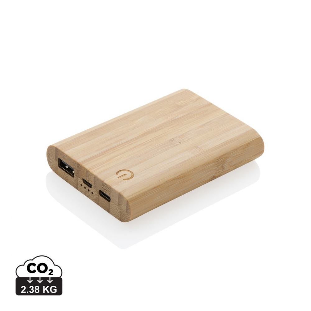 Logo trade corporate gifts image of: Bamboo 5.000 mAh powerbank
