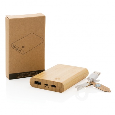 Logotrade promotional giveaways photo of: Bamboo 5.000 mAh powerbank