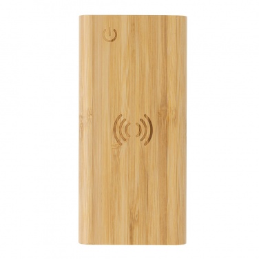 Logo trade corporate gifts picture of: Bamboo 8.000 mAh 5W wireless powerbank