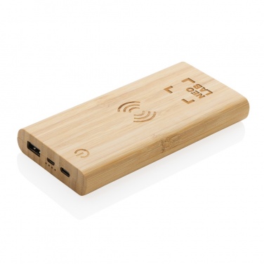 Logotrade promotional gifts photo of: Bamboo 8.000 mAh 5W wireless powerbank