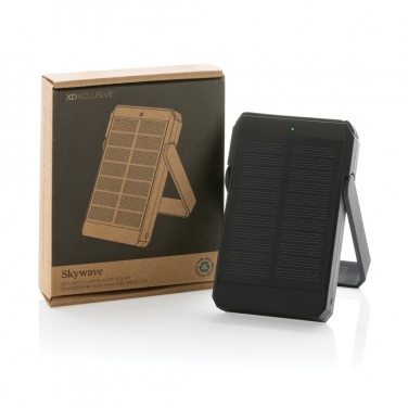 Logo trade promotional gift photo of: Skywave RCS rplastic solar powerbank 5000 mAh 10W wireless